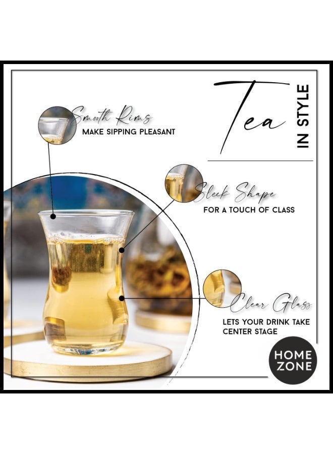 HOME ZONE Turkish Tea Glasses, Set of 4 Authentic Turkish Tea Cups, (4oz/120ml) - Image 4